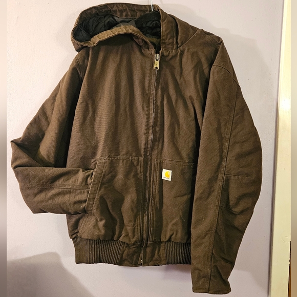 NWOT: Carhartt Men's J130 Dark Brown Loose Fit Insulated Duck Jacket, Size Large - Picture 2 of 8